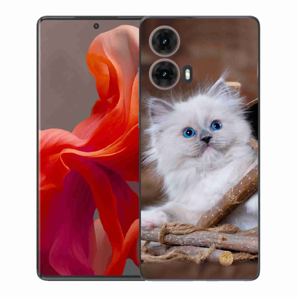 Gél védőburkolat mmCase Motorola Moto G85 5G - fehér cica