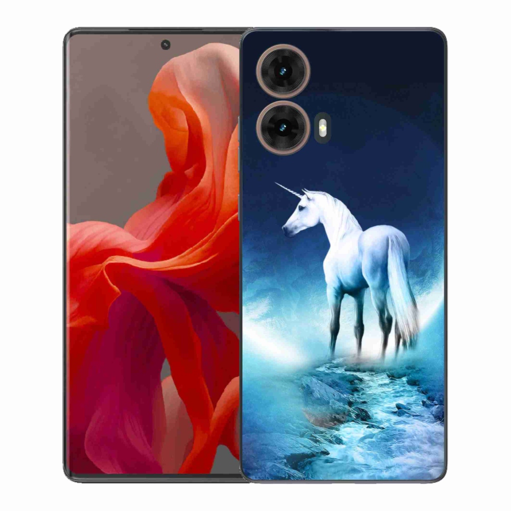 Zselés borítás mmCase Motorola Moto G85 5G - fehér egyszarvúhoz