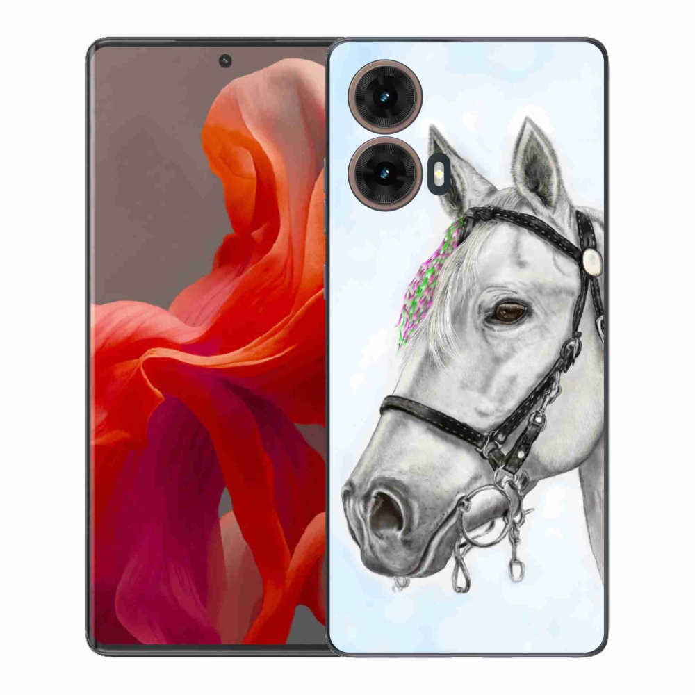 Zselés borítás mmCase a Motorola Moto G85 5G-hez - fehér ló 1