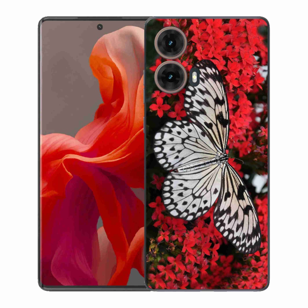 Zselés borítás mmCase Motorola Moto G85 5G - fekete és fehér pillangó 1