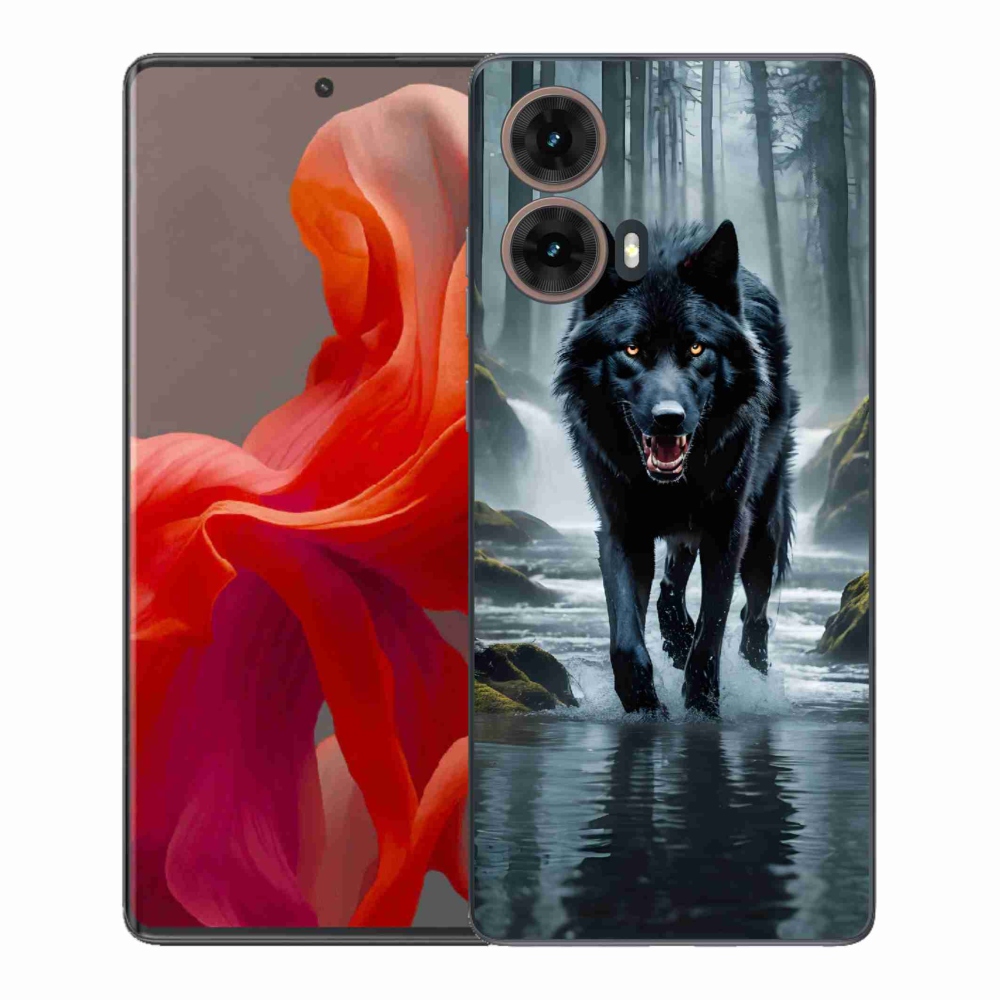 Zselés borítás mmCase Motorola Moto G85 5G - fekete farkas