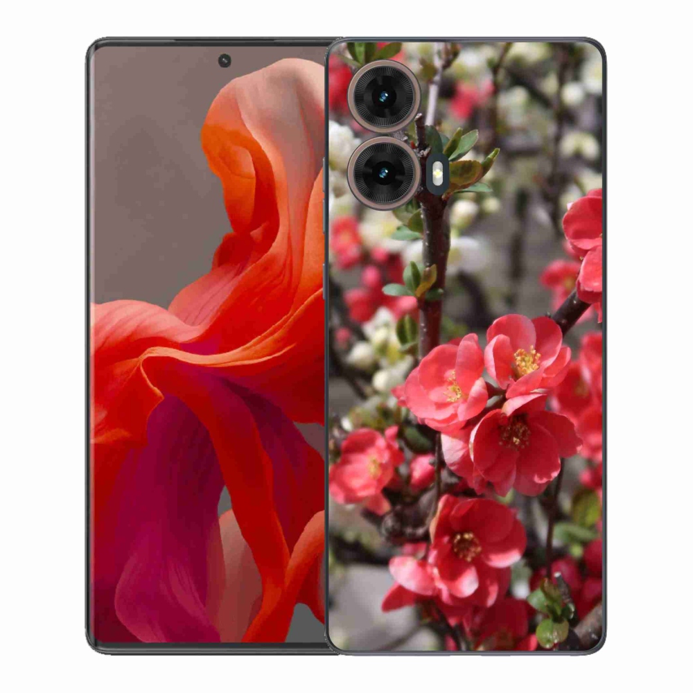 Gél védőhuzat mmCase Motorola Moto G85 5G - piros virágok