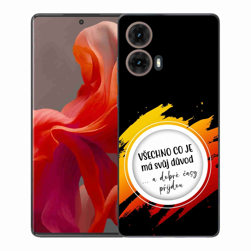 Gél borítás mmCase a Motorola Moto G85 5G - Idézet 3 fekete háttérrel