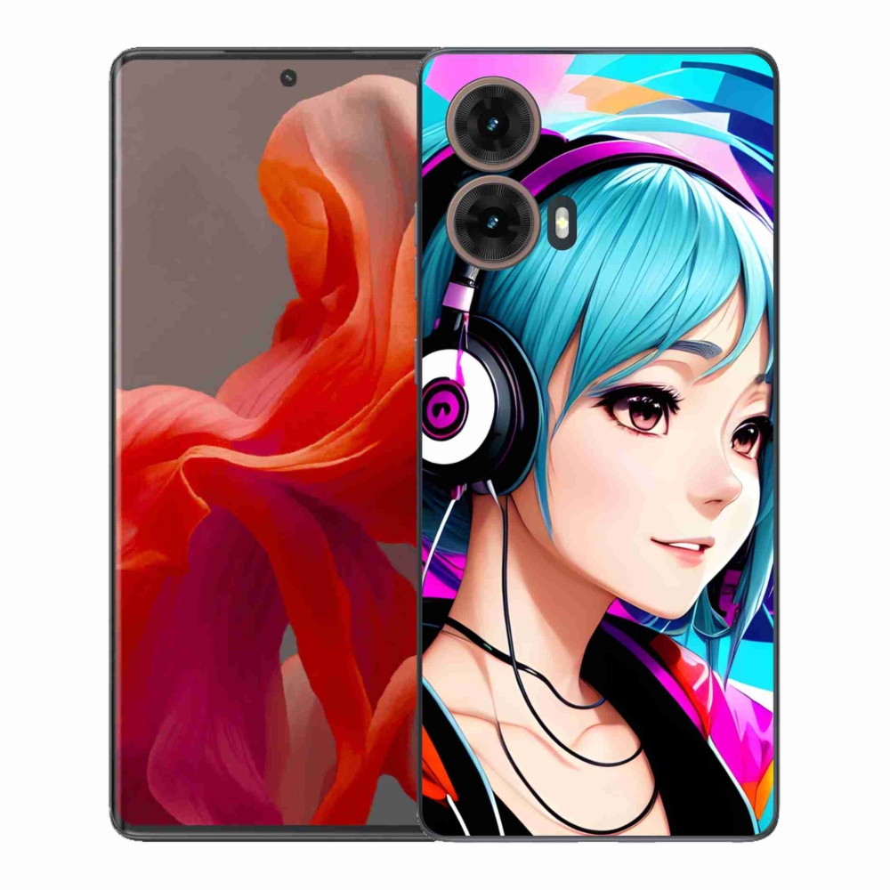 Zselés borítás mmCase Motorola Moto G85 5G - lány fejhallgatóval