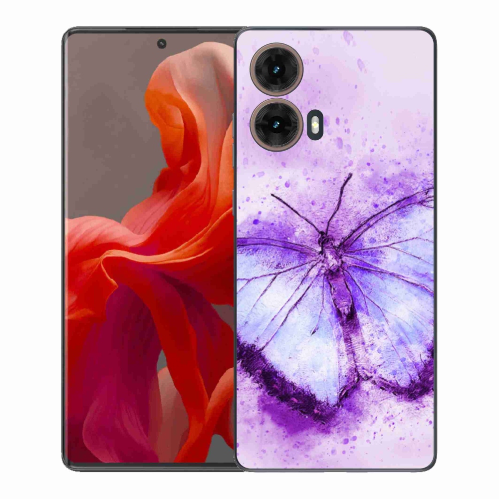 Gél védőhuzat mmCase Motorola Moto G85 5G - lila pillangó