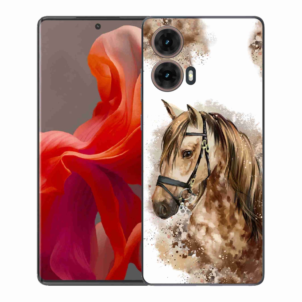 Zselés borítás mmCase Motorola Moto G85 5G - barna rajzfilm lóhoz