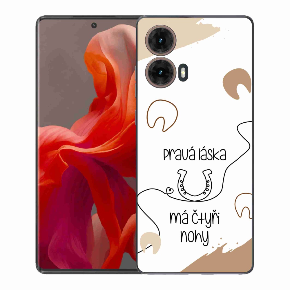 Gél borítás mmCase Motorola Moto G85 5G - ló motívum fehér háttérrel