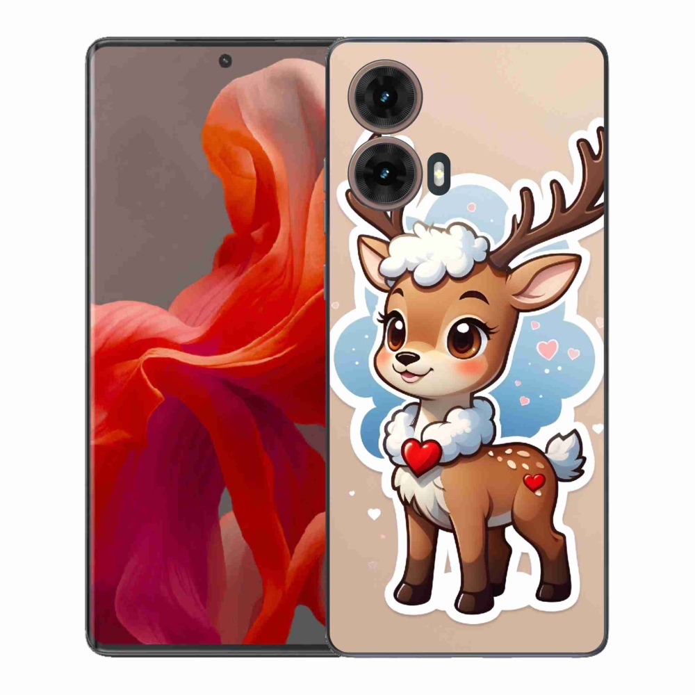 Zselés borítás mmCase Motorola Moto G85 5G - rajzfilm rénszarvashoz