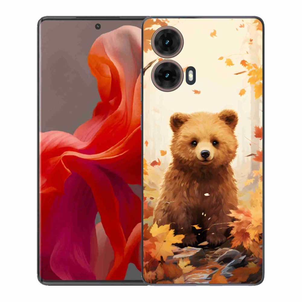 Zselés borítás mmCase a Motorola Moto G85 5G - medve az erdőben