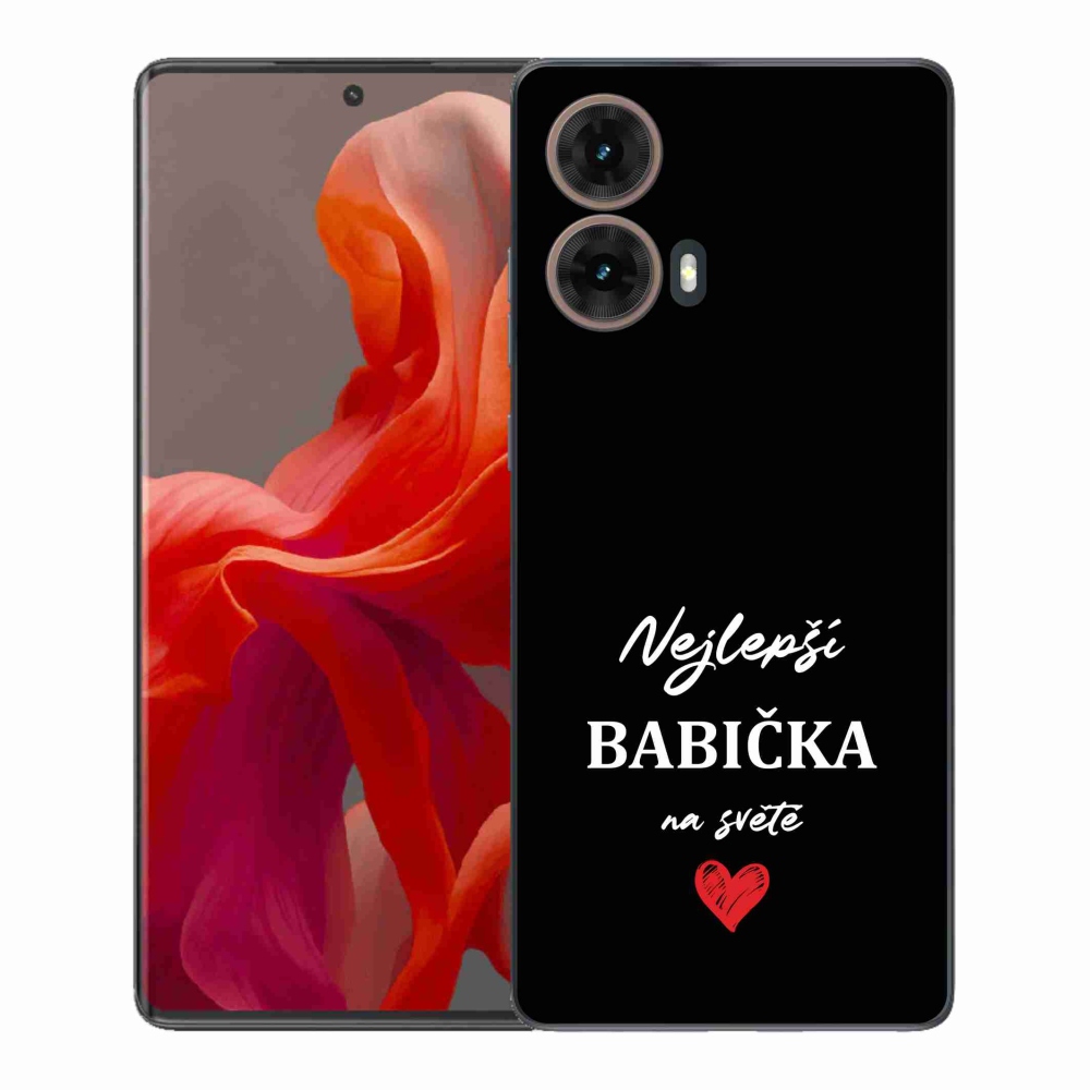 Gél borítás mmCase a Motorola Moto G85 5G - Best Grandma 1 fekete háttérrel