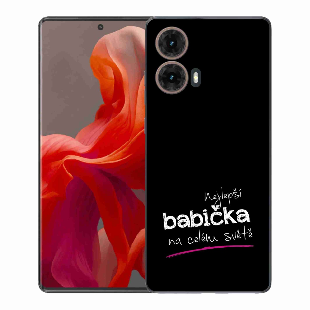 Gél borító mmCase a Motorola Moto G85 5G - Best Grandma 4 fekete háttérrel