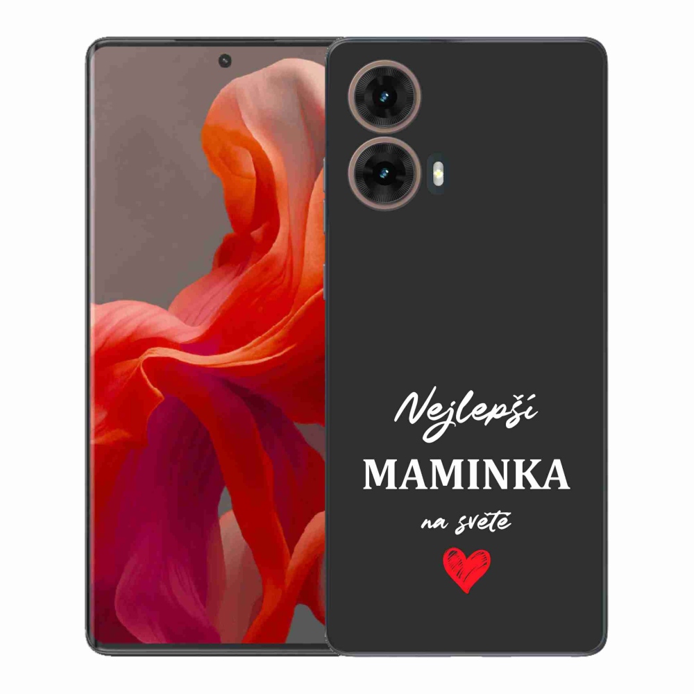 Gél borítás mmCase a Motorola Moto G85 5G - Best Mom 1 fekete háttérrel