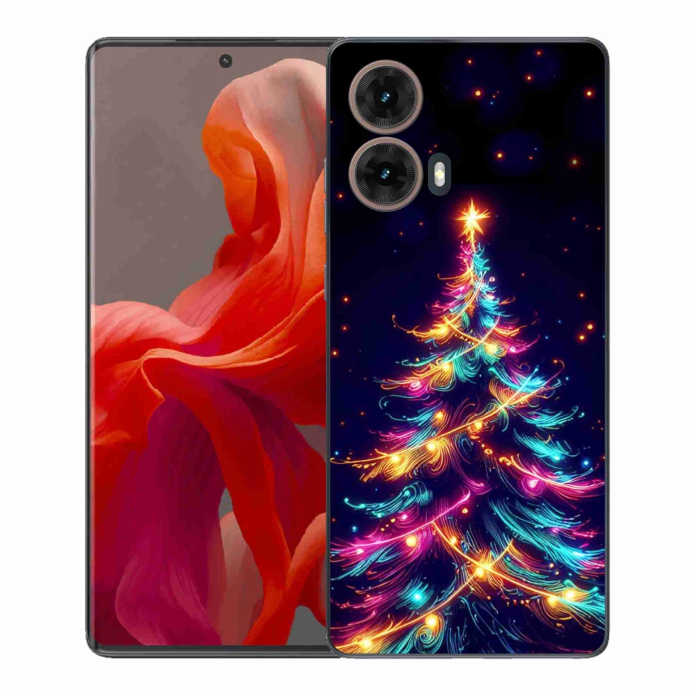 Gél borítás mmCase a Motorola Moto G85 5G-hez - neon karácsonyfa