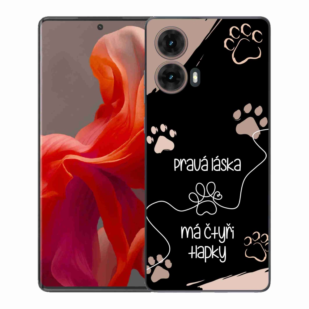 Zselés borítás mmCase Motorola Moto G85 5G - kutya motívum 1 fekete háttér