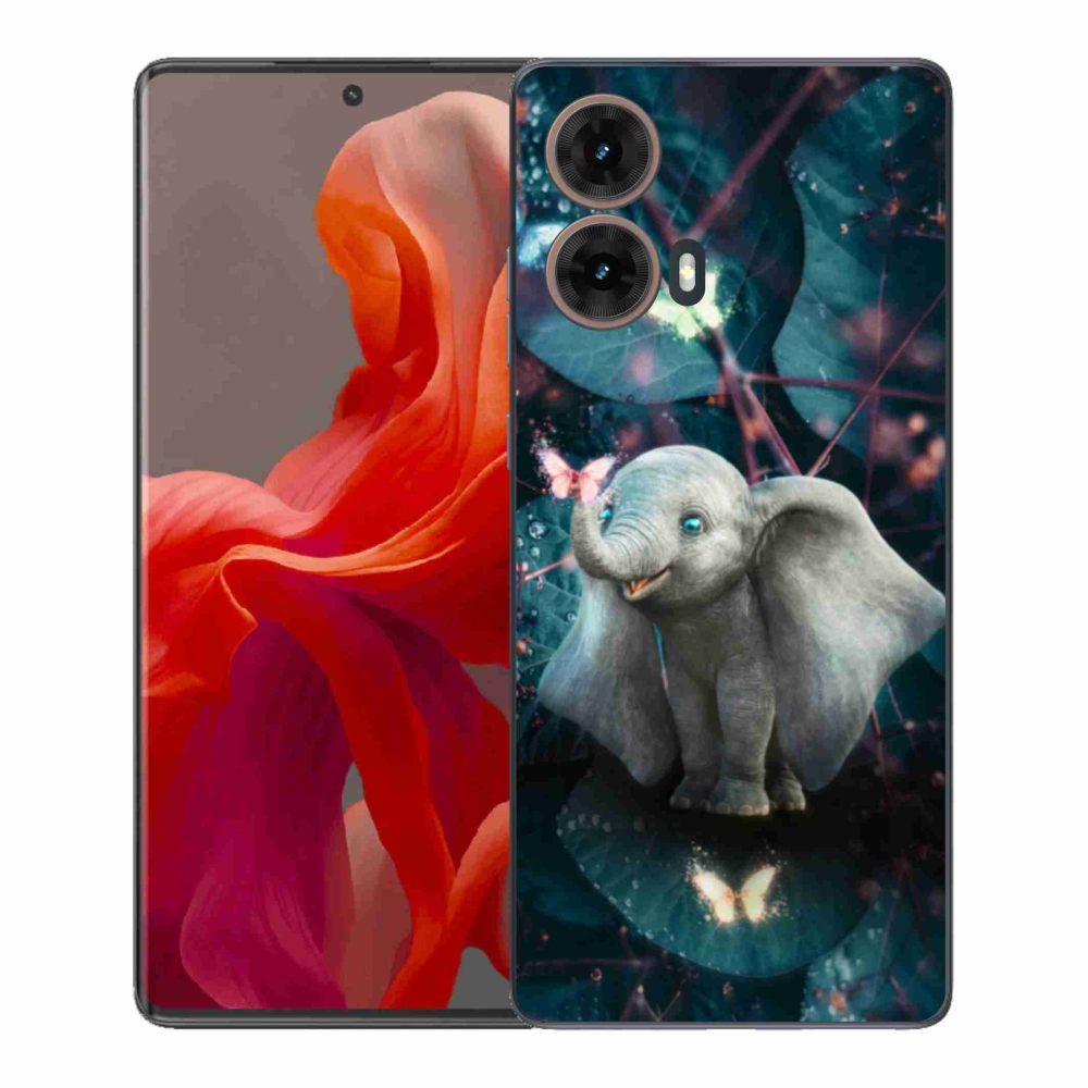 Zselés borítás mmCase Motorola Moto G85 5G - aranyos elefánthoz