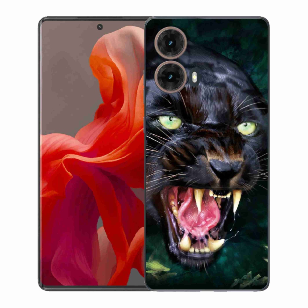 Zselés borítás mmCase a Motorola Moto G85 5G készülékhez - dühös fekete párduc