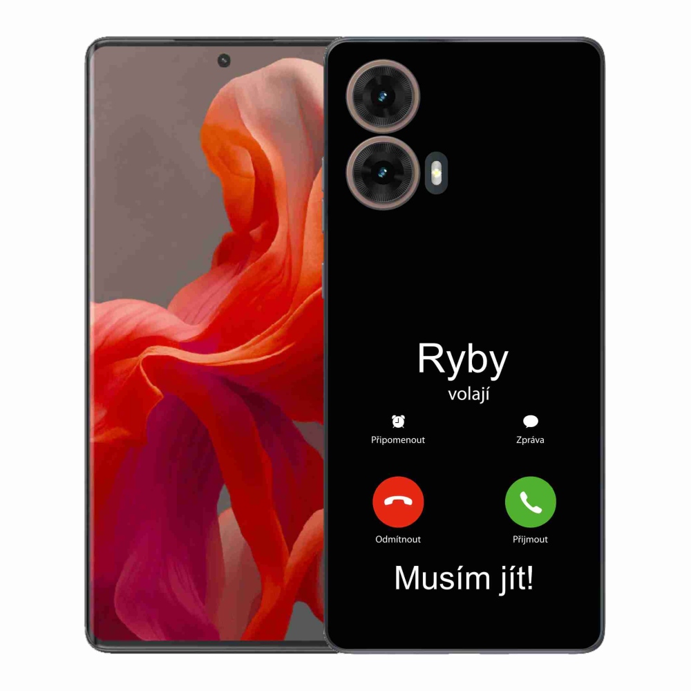 Zselés borítás mmCase Motorola Moto G85 5G - hal hívás fekete háttérrel