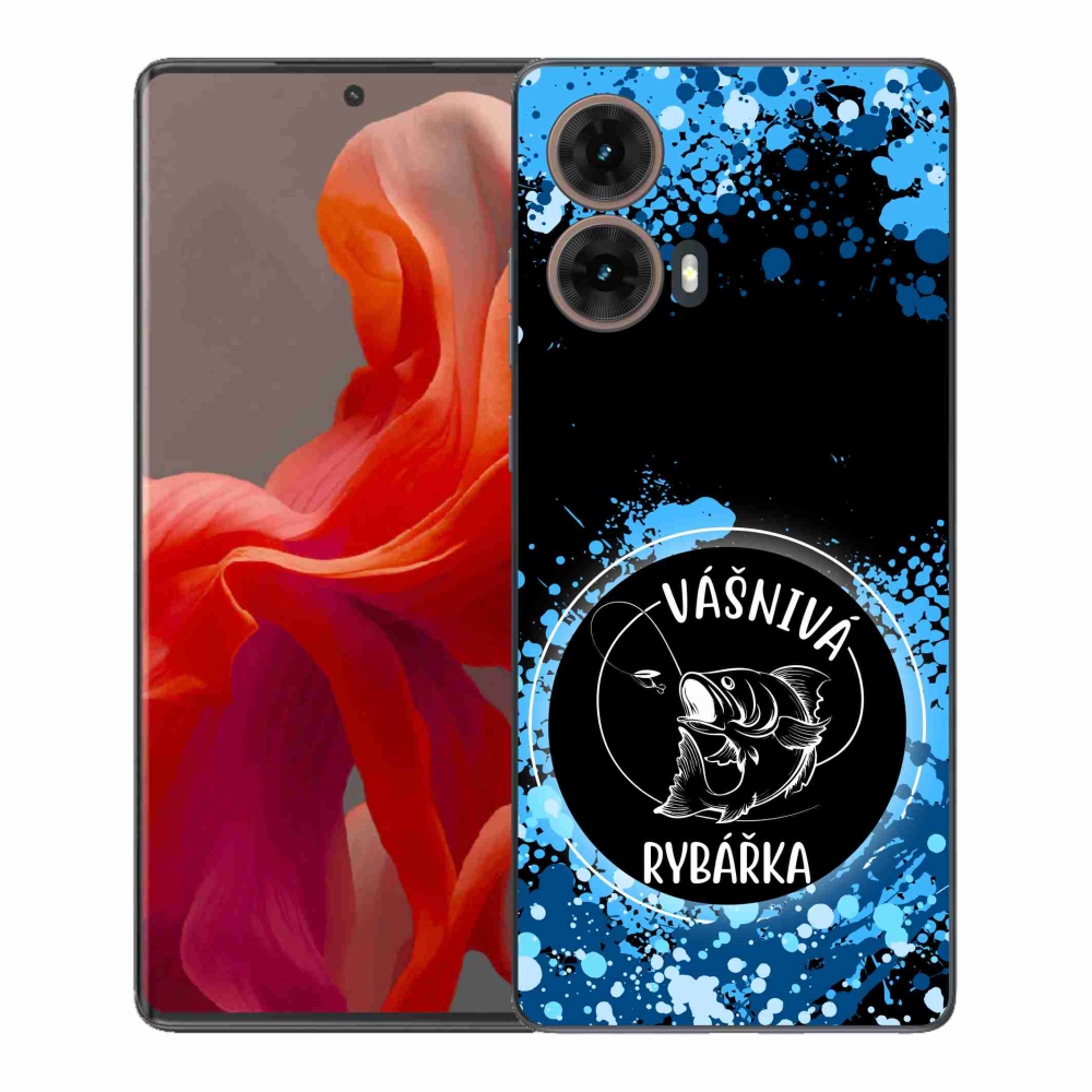 Gél borítás mmCase Motorola Moto G85 5G - szenvedélyes halásznő fekete háttérrel