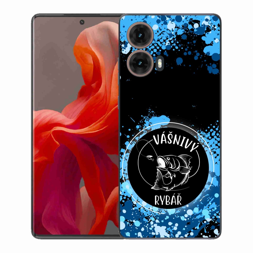 Gél borítás mmCase Motorola Moto G85 5G - szenvedélyes halász fekete háttérrel