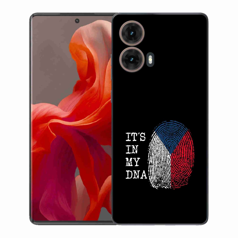 Zselés borítás mmCase Motorola Moto G85 5G - zászlós ujjlenyomat fekete háttérrel