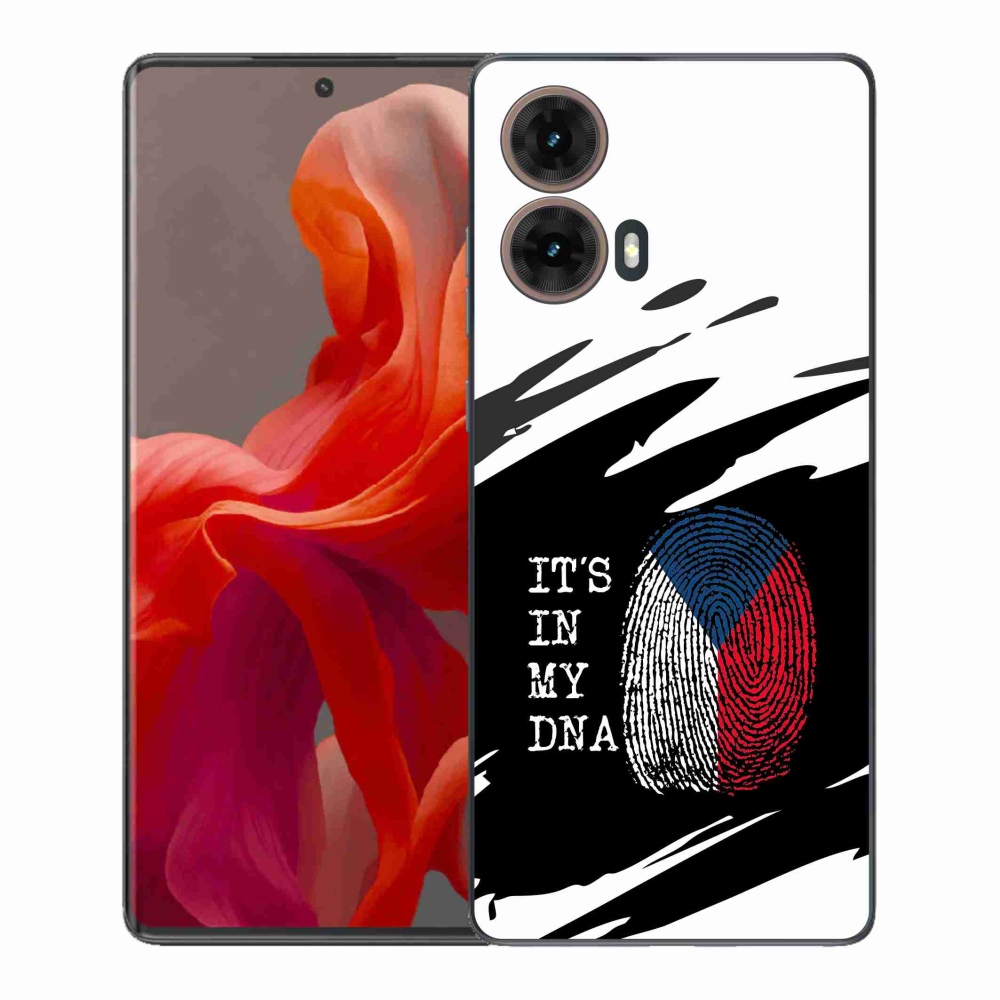 Zselés borítás mmCase Motorola Moto G85 5G - zászlós ujjlenyomat fekete és fehér háttérrel