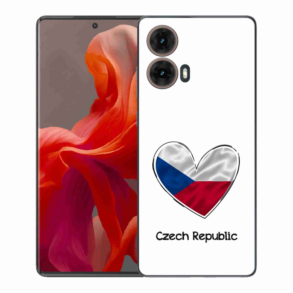 Gél védőhuzat mmCase Motorola Moto G85 5G - zászlós szív fehér háttérrel