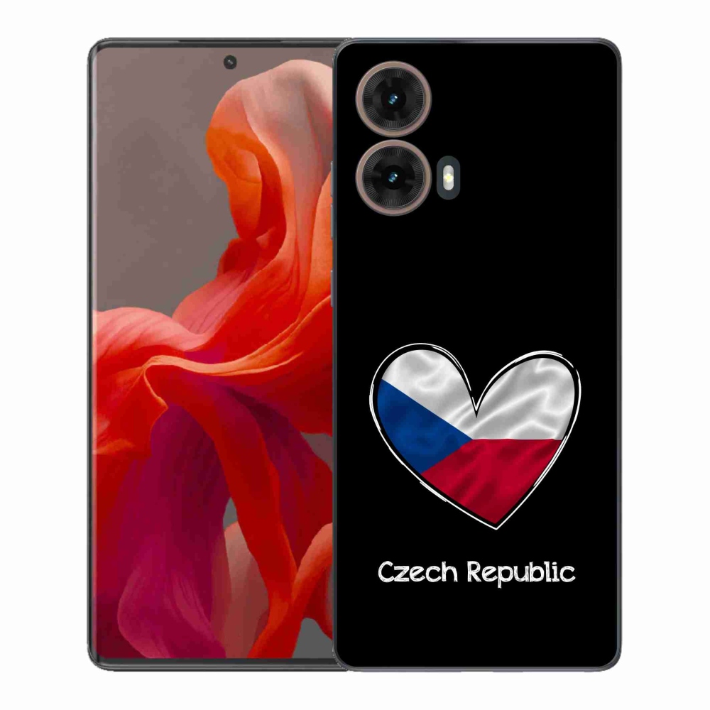 Zselés borítás mmCase Motorola Moto G85 5G - zászlós szív fekete háttérrel