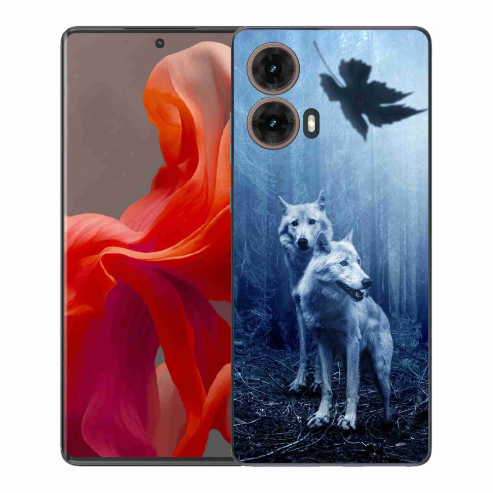 Zselés borítás mmCase a Motorola Moto G85 5G-hez - farkasok az erdőben