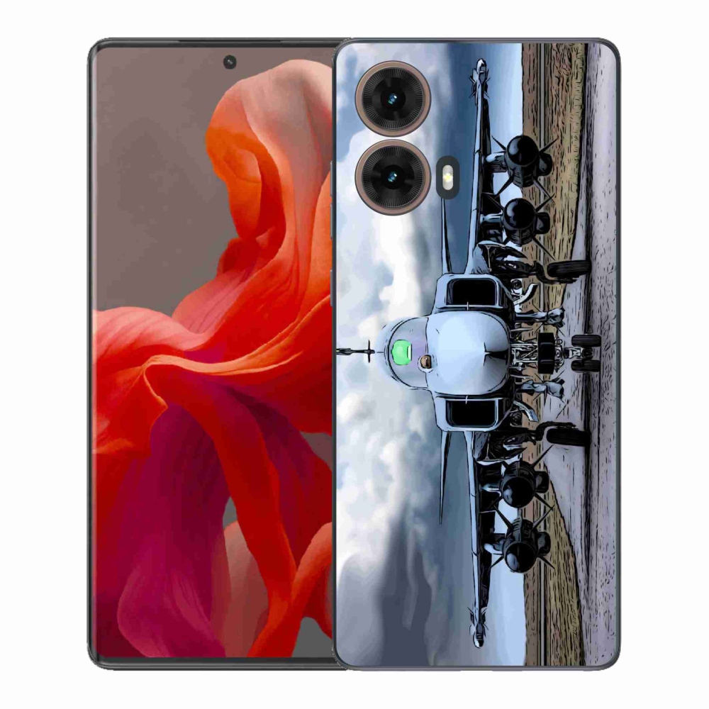 Zselés borítás mmCase a Motorola Moto G85 5G - katonai repülőgéphez