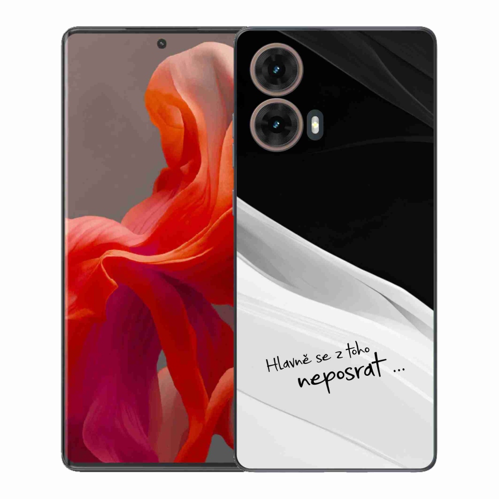 Gél borító mmCase Motorola Moto G85 5G - vicces szöveg 13 fehér és fekete háttérrel