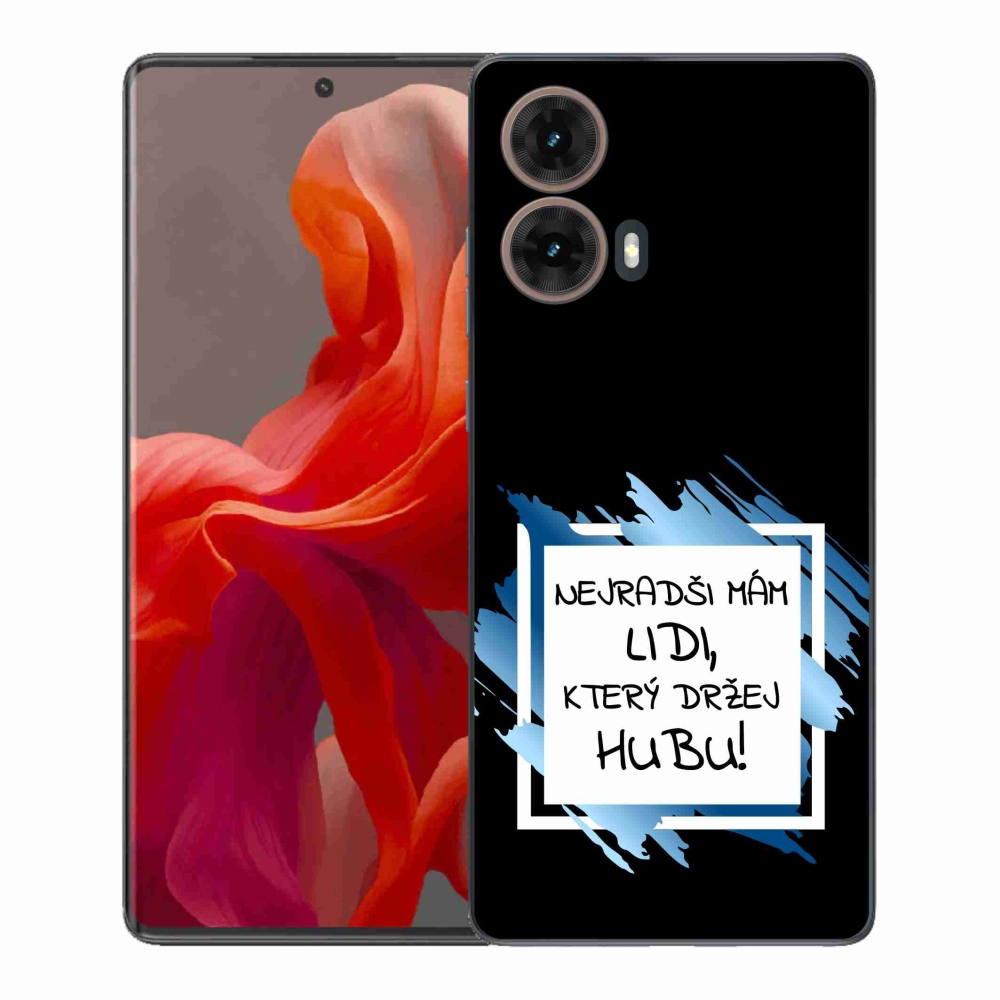 Gél borító mmCase a Motorola Moto G85 5G-hez - vicces szöveg 7 fehér és fekete háttérrel