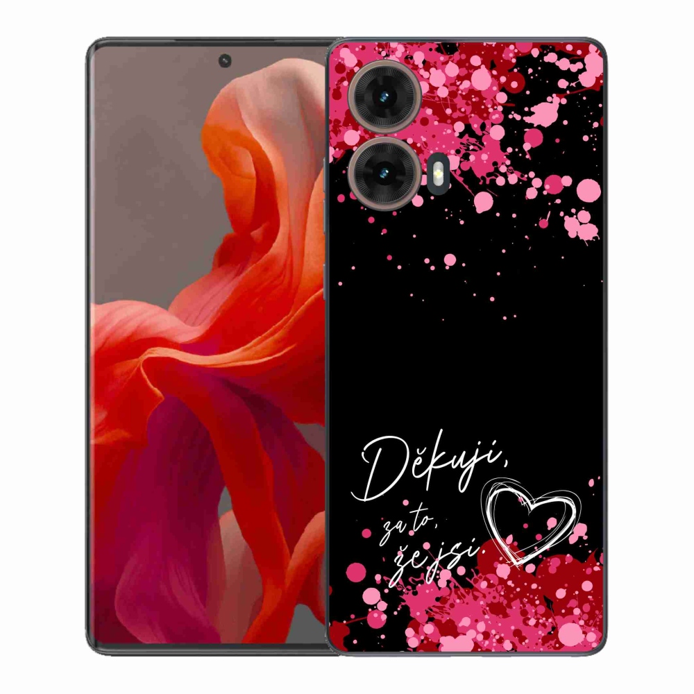 Gél borítás mmCase a Motorola Moto G85 5G készülékhez - text in love 2 fekete háttér