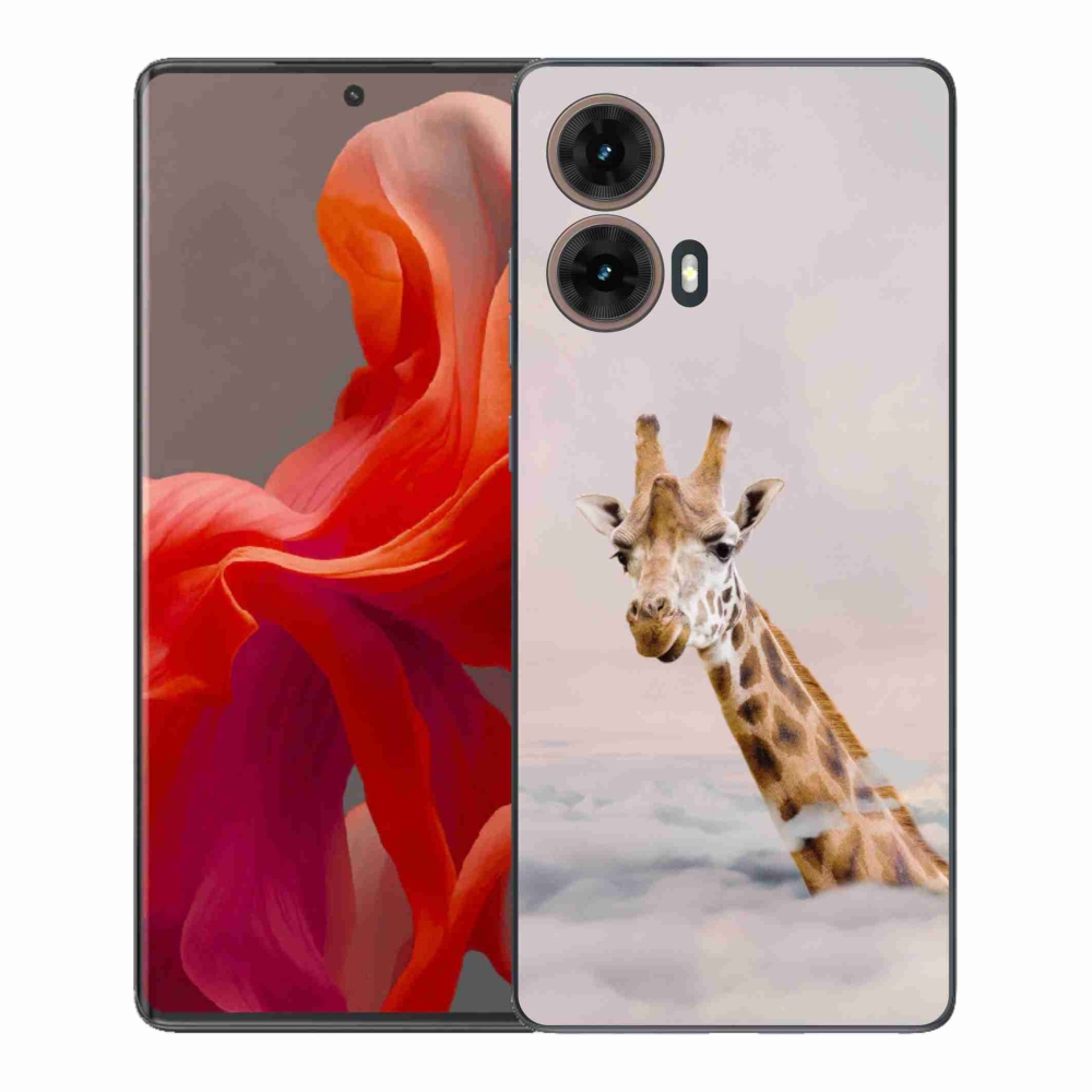 Zselés borítás mmCase a Motorola Moto G85 5G készülékhez - zsiráf a felhőkben