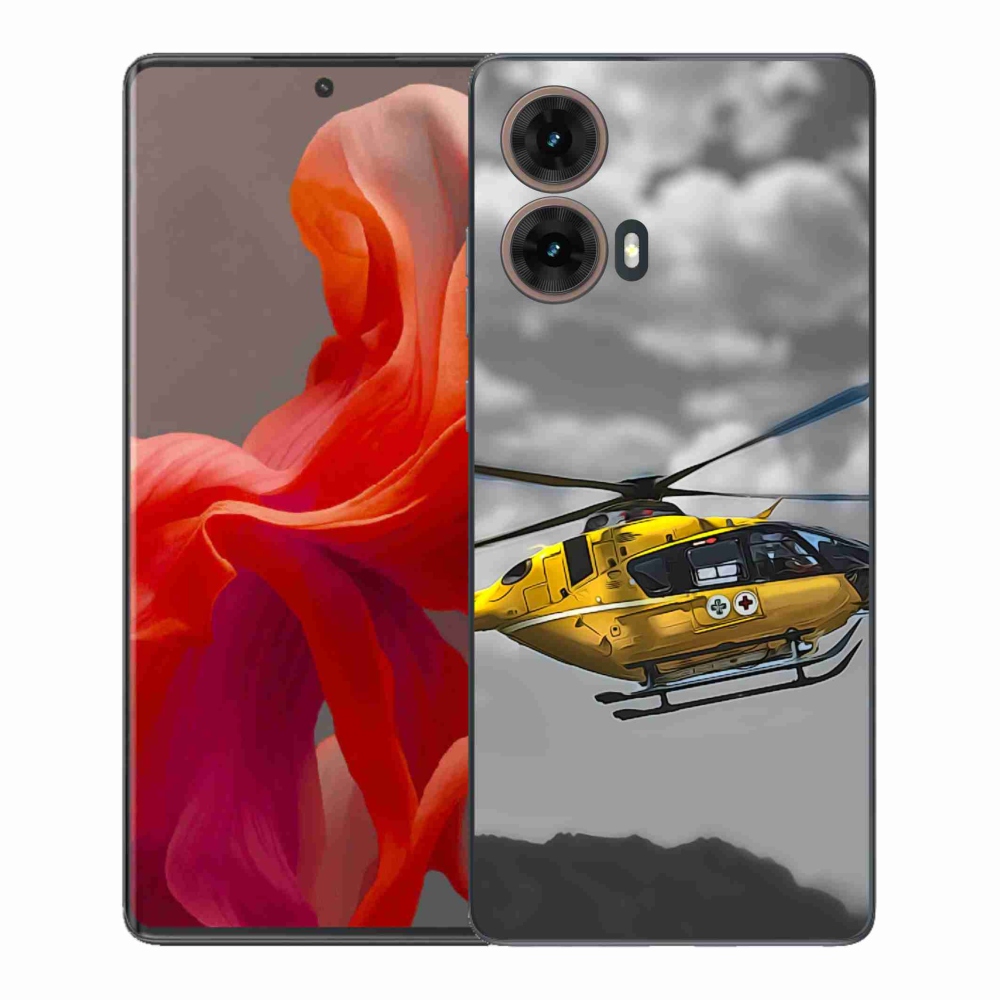 Gél védőburkolat mmCase Motorola Moto G85 5G - sárga helikopterhez