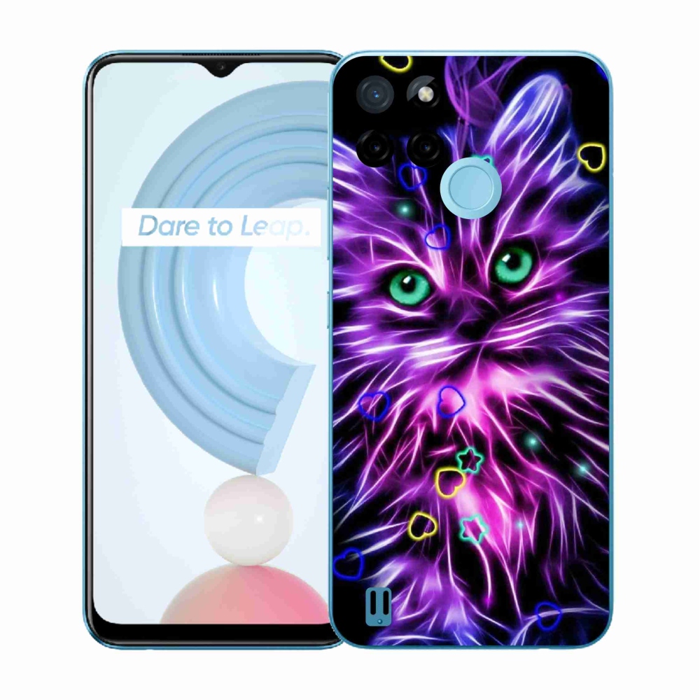 Zselés borító mmCase a Realme C21Y/C25Y készülékhez - absztrakt macska