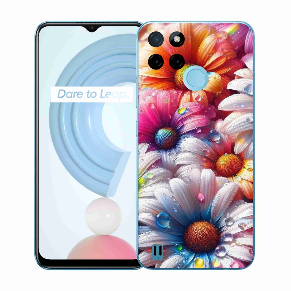 Zselés tok mmCase a Realme C21Y/C25Y készülékhez - színes margaréták