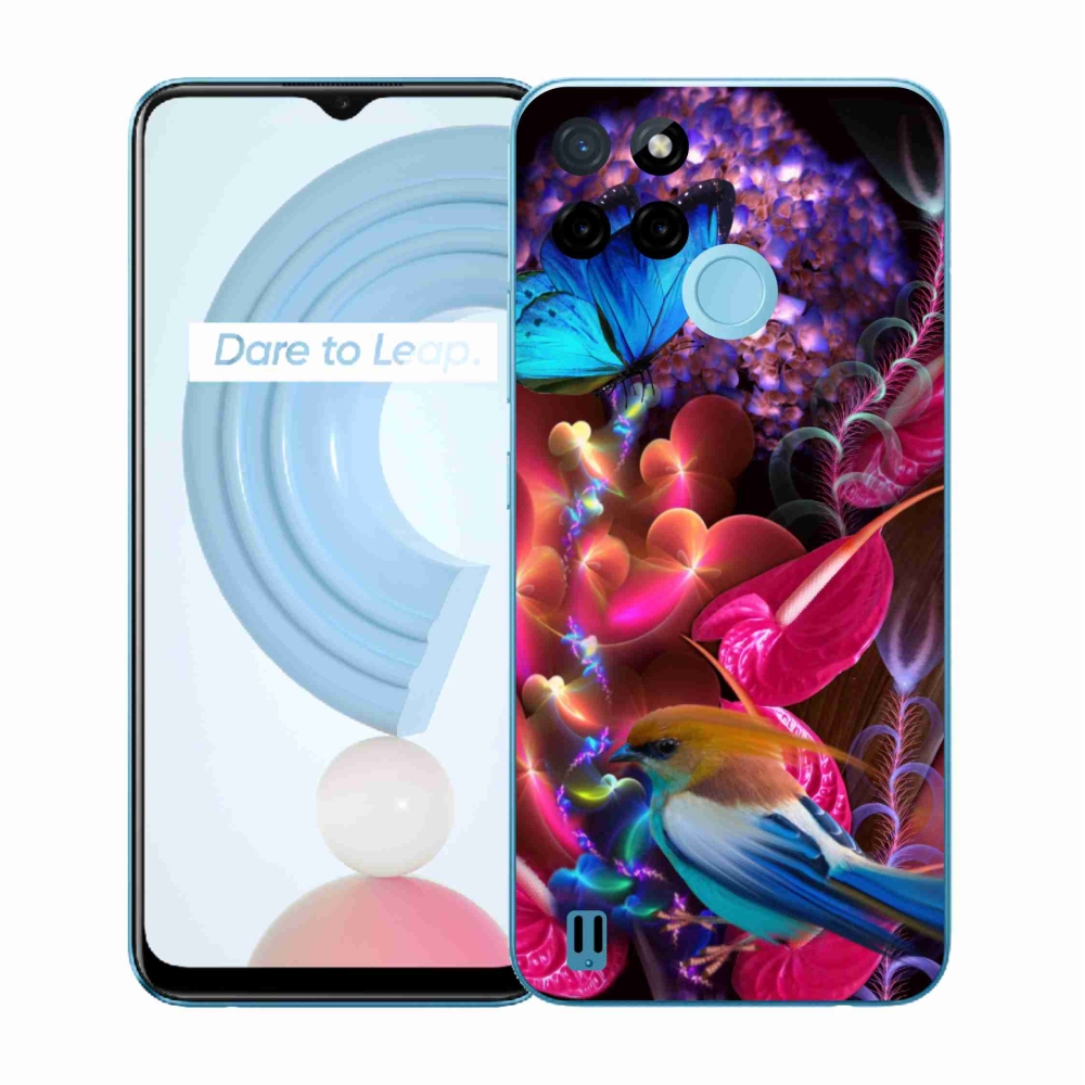 Zselés borító mmCase a Realme C21Y/C25Y készülékhez - színes virágok