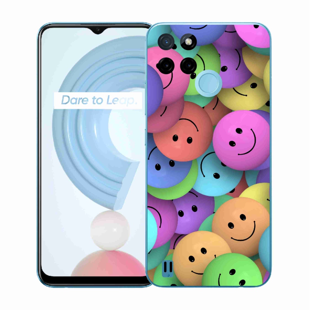 Zselés borító mmCase a Realme C21Y/C25Y készülékhez - színes smiley-k