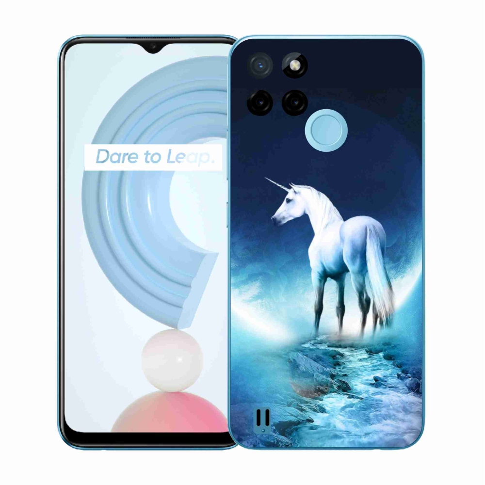 Zselés borítás mmCase a Realme C21Y/C25Y készülékhez - fehér egyszarvú