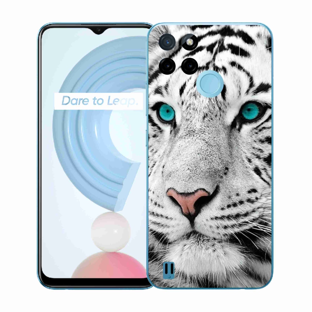 Zselés borító mmCase a Realme C21Y/C25Y készülékhez - fehér tigris