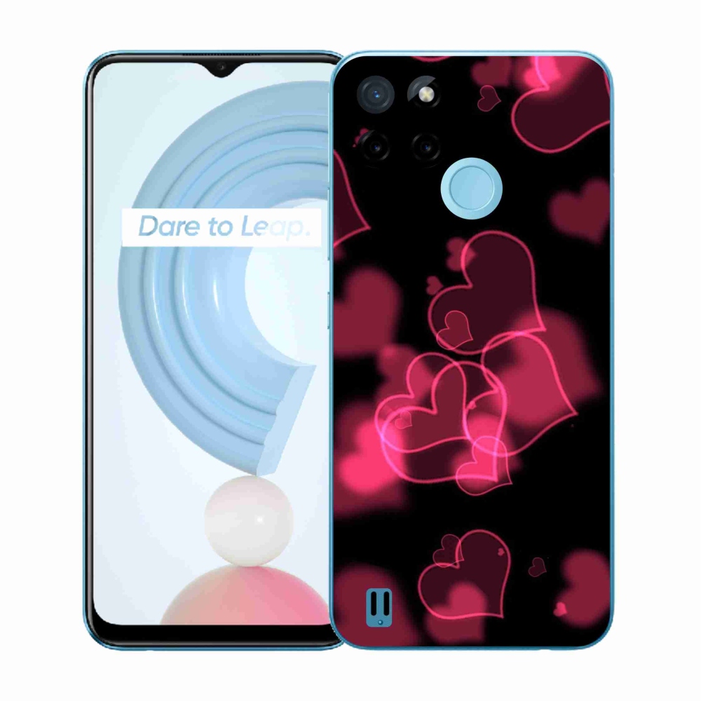 Zselés tok mmCase a Realme C21Y/C25Y készülékhez - piros szívek