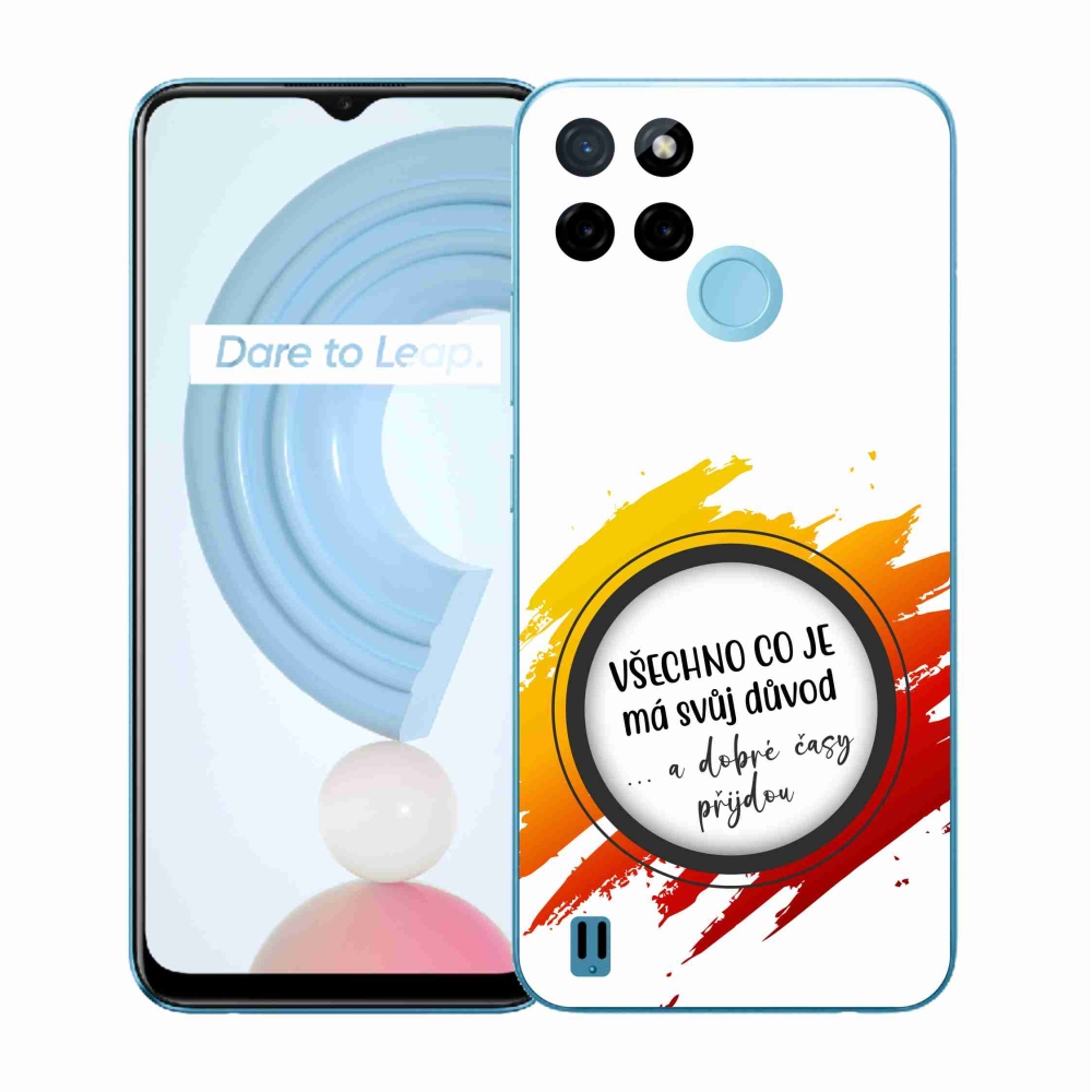 Zselés borító mmCase a Realme C21Y/C25Y készülékhez - idézet 3 fehér háttér