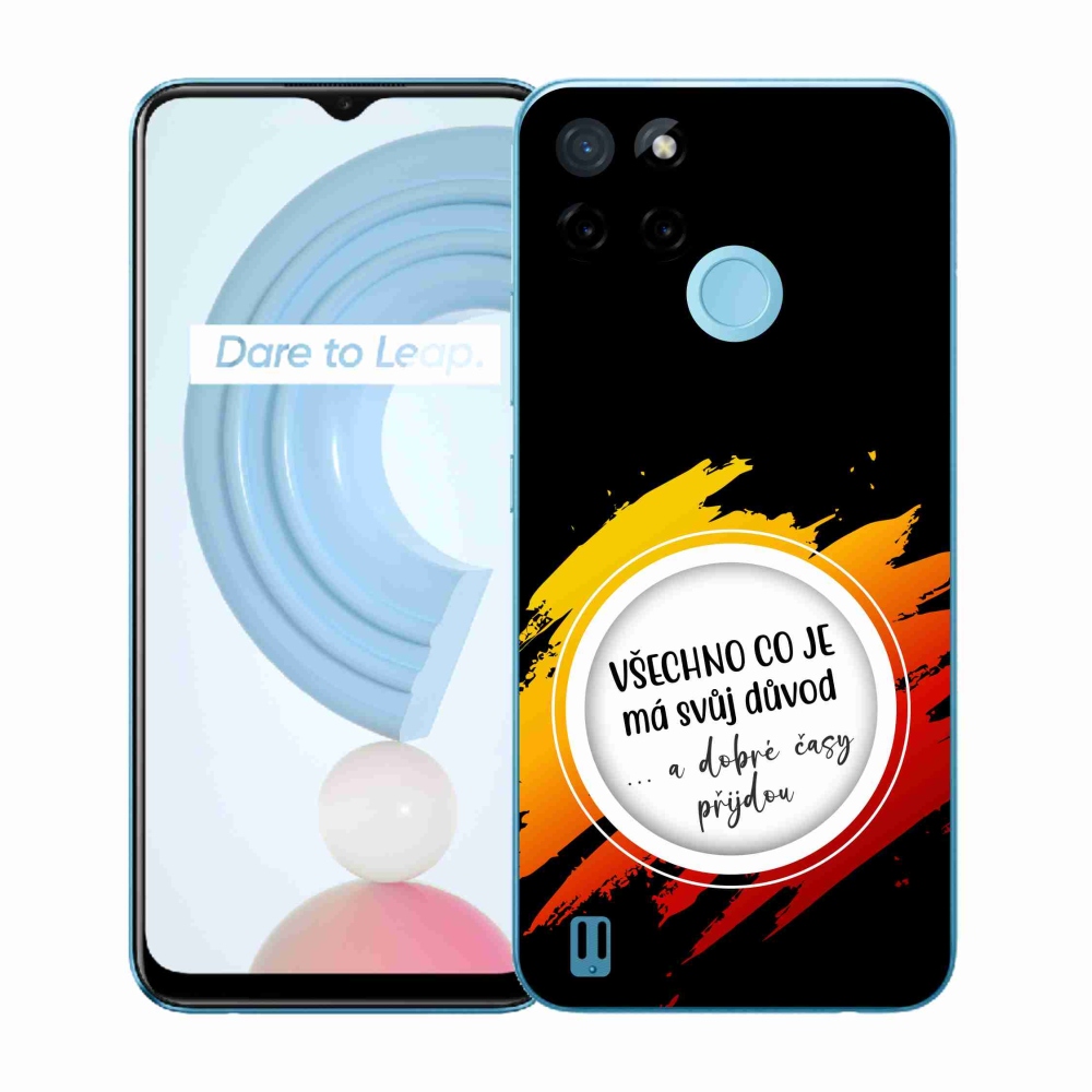 Zselés borító mmCase a Realme C21Y/C25Y készülékhez - idézet 3 fekete háttér