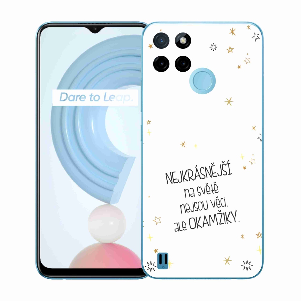 Zselés borító mmCase a Realme C21Y/C25Y készülékhez - idézet 4 fehér háttér
