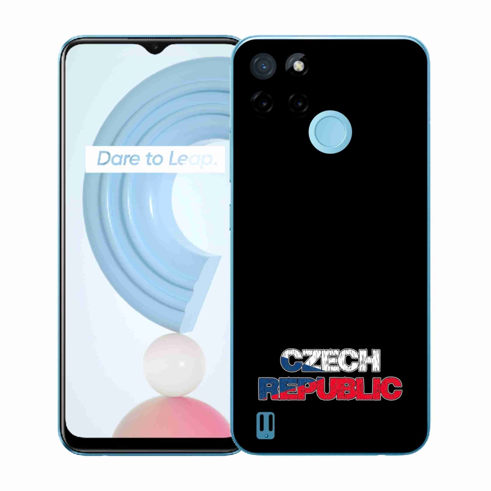 Zselés borító mmCase a Realme C21Y/C25Y készülékhez - Csehország fekete háttér