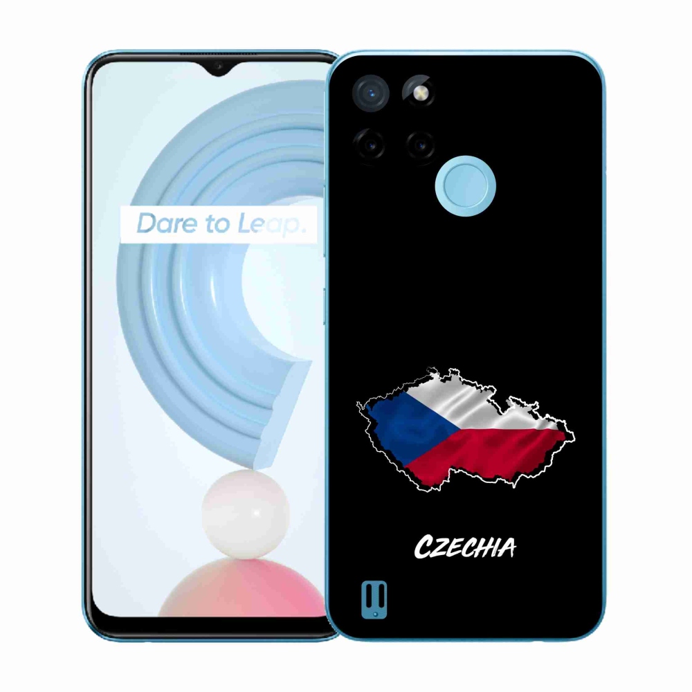 Zselés borító mmCase a Realme C21Y/C25Y készülékhez - Csehország fekete háttér