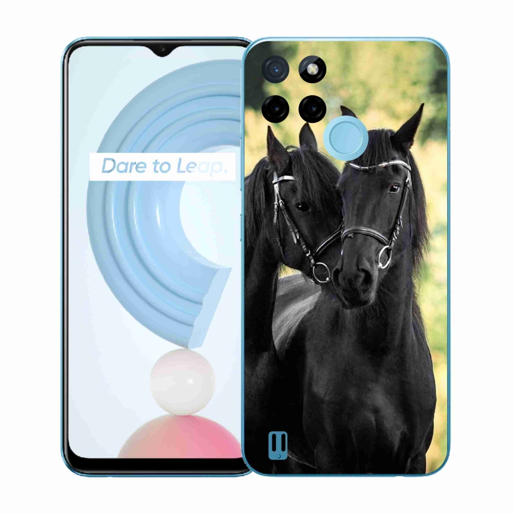 Zselés borítás mmCase a Realme C21Y/C25Y készülékhez - két fekete ló