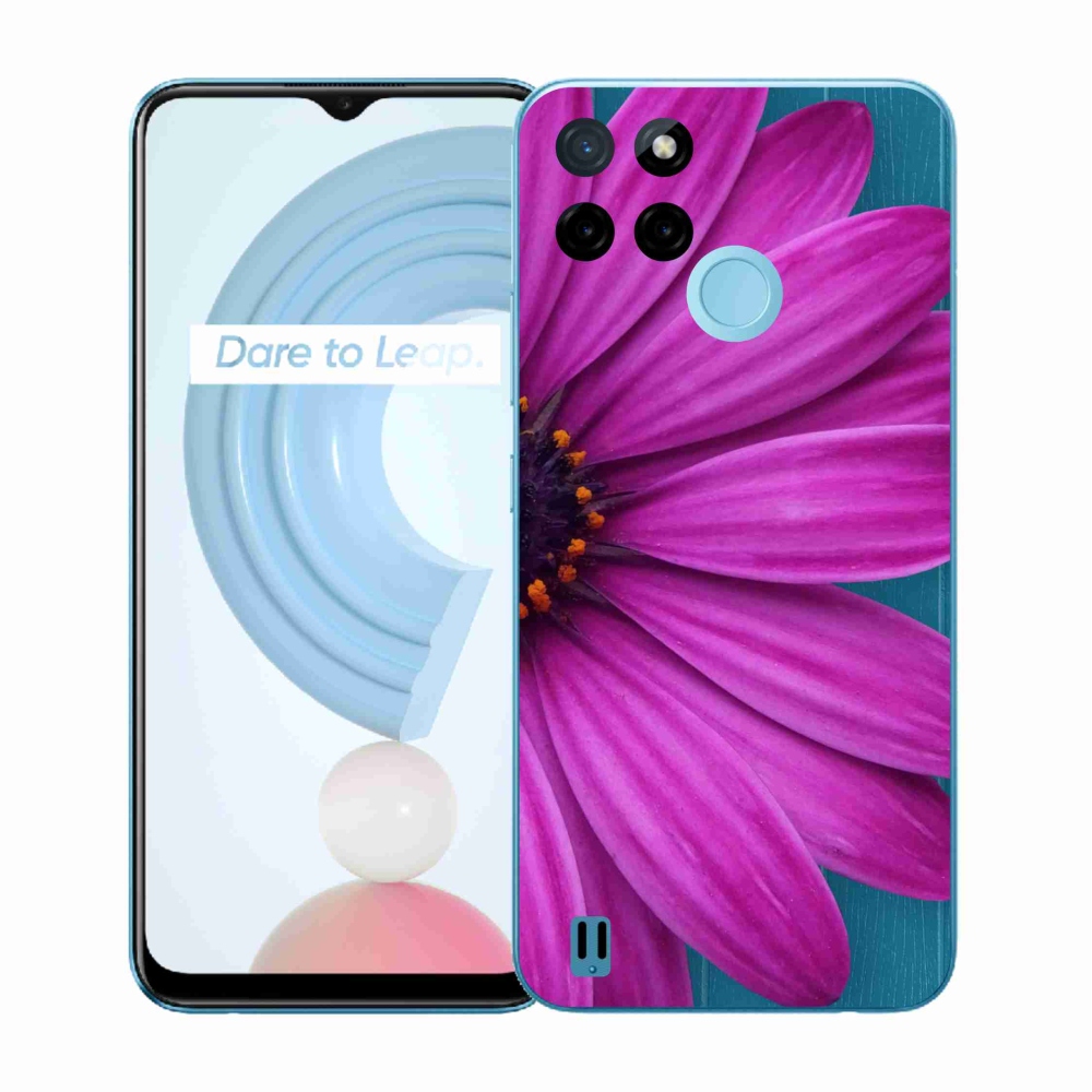 Zselés borító mmCase a Realme C21Y/C25Y készülékhez - lila margaréta