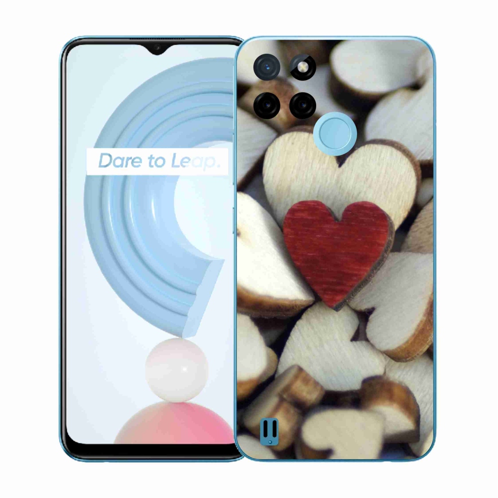 Zselés borítás mmCase a Realme C21Y/C25Y készülékhez - gravírozott piros szív
