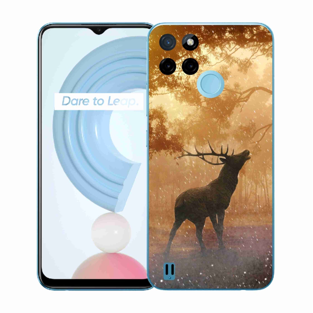 Zselés borítás mmCase a Realme C21Y/C25Y készülékhez - szarvasok a szarvasbőgésben